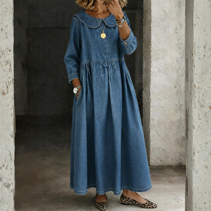 Scarlett - Peter Pan Collar Denim Dress