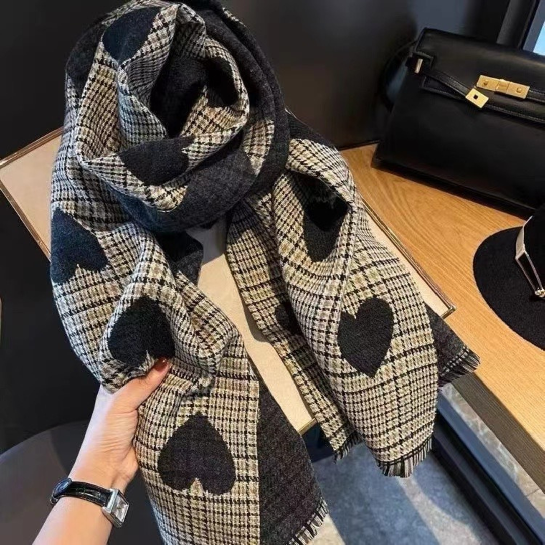Gemma | Comfy Warm Plaid Double Side Tassel Scarf