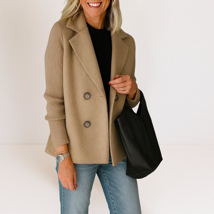 Priya - Elegant Knit Sleeve Coat