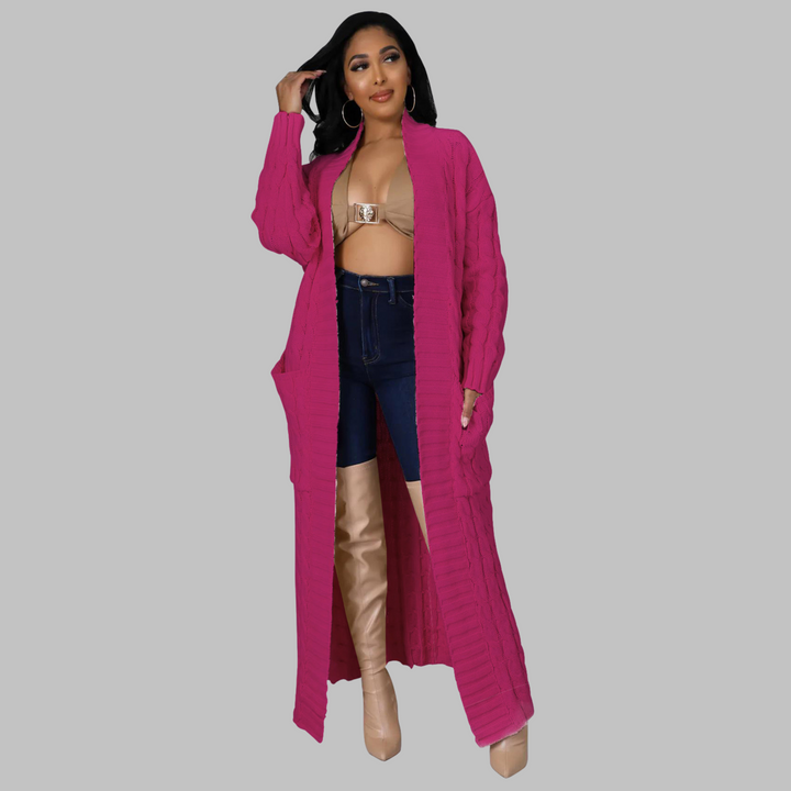 India | Casual Long-Sleeve Long Cardigan
