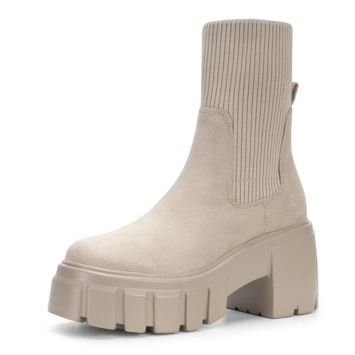 Emily | Women Chelsea Ankle Boots Chunky Slip On Booties