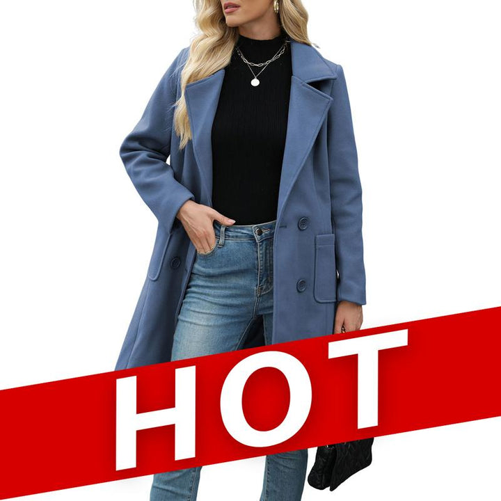 Natalie | Casual Wool Blend Warm Coat with Notch Lapel for Winter Wear