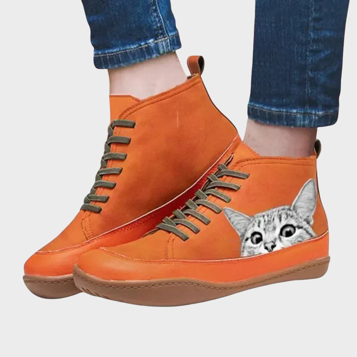 Hazel - Cat-Lover Leather Boots