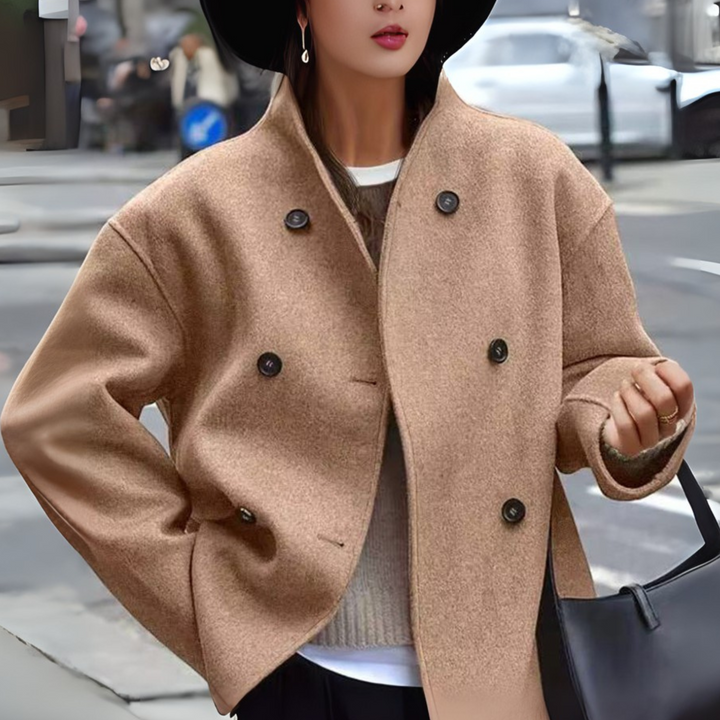 Isla | Cosy Long Sleeve Stand Collar Coat