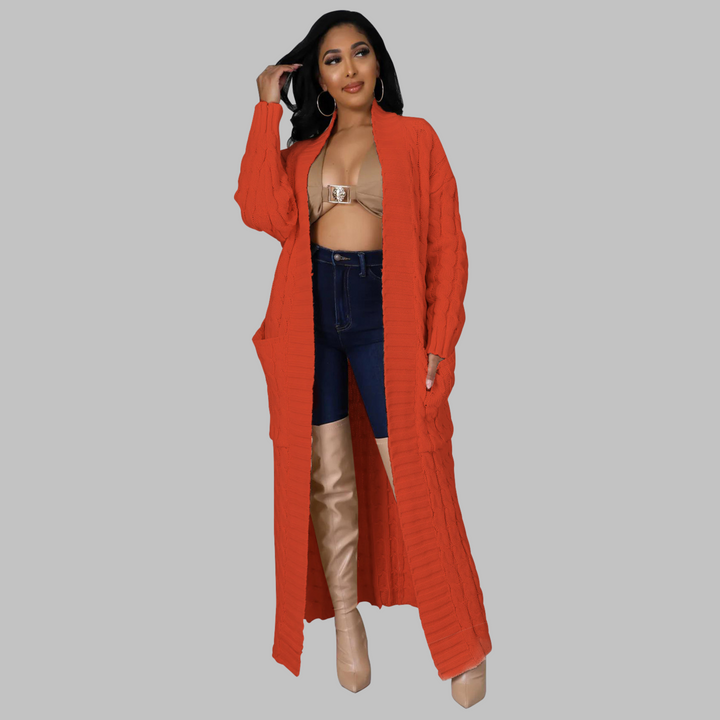 India | Casual Long-Sleeve Long Cardigan