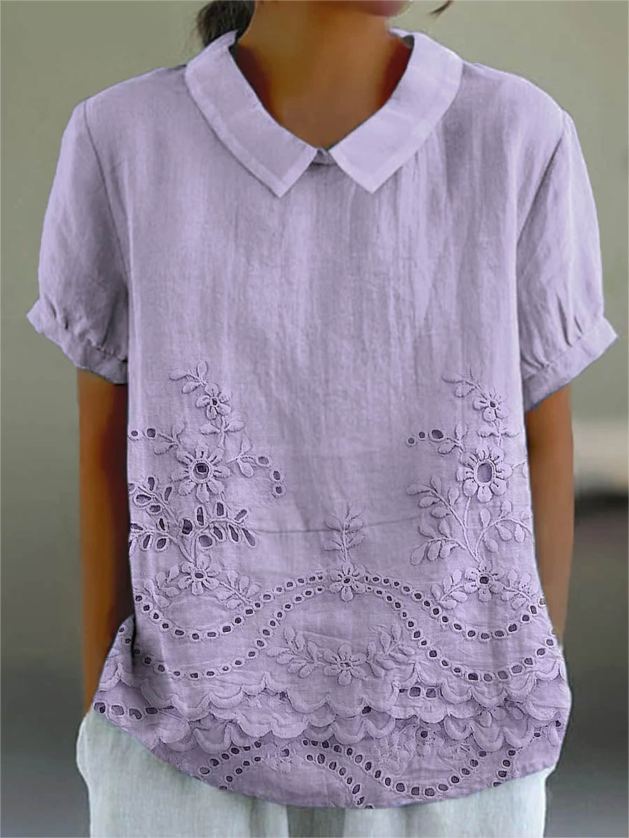Tabea | Blouse with floral embroidery