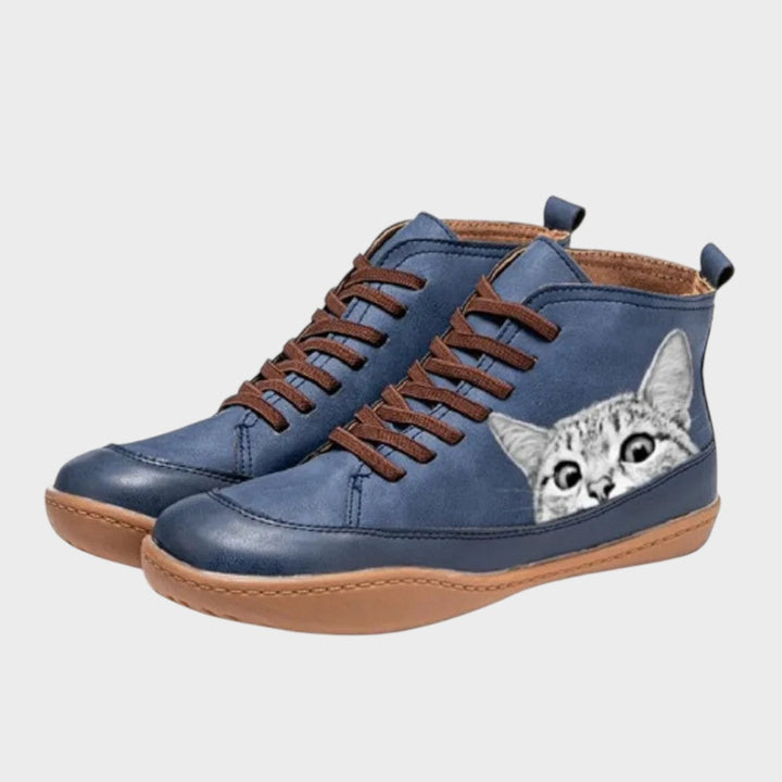 Hazel - Cat-Lover Leather Boots