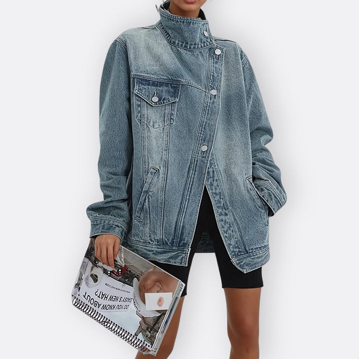 Stella - Vintage Asymmetric Turtleneck Jacket