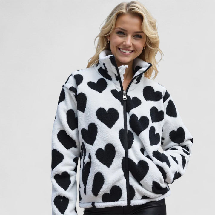 Bonnie - Reversible Heart Print Coat