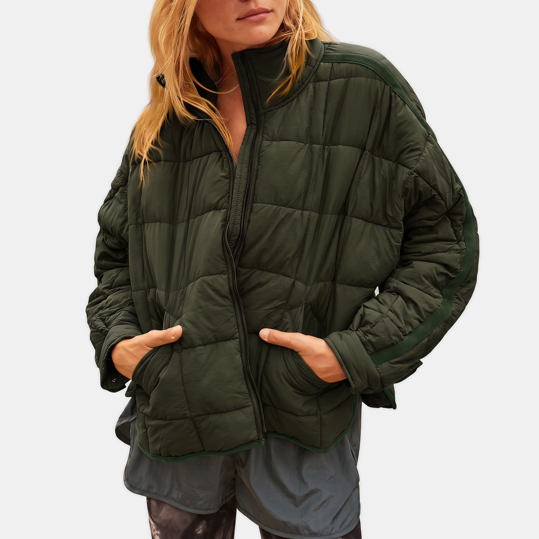 Women's Lightweight Quilted Puffer Zip Up Short Padded Jacket