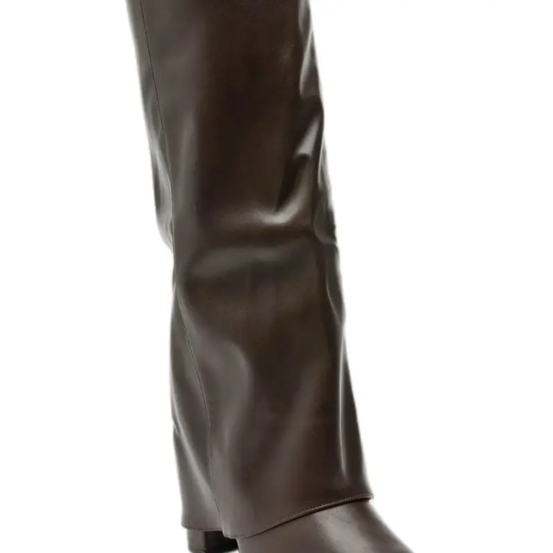 Sophie | Wide Calf Buckle Fold-Over Boots