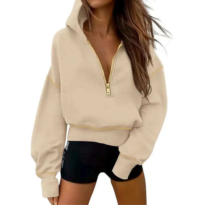 Sienna | Cosy Half-Zip Cropped Pullover Sweatshirt