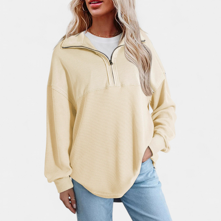 Xanthe | Relaxed Waffle Knit Pullover Top
