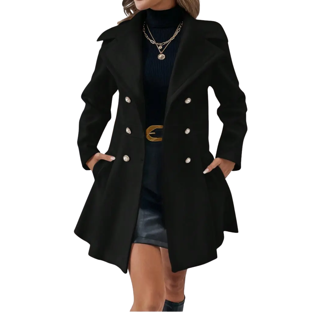 Kiara | Chic Double-Breasted Wool Overcoat