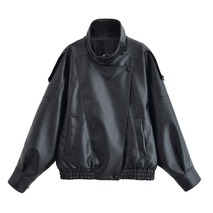 Alana | Vintage Street Lychee Leather Jacket