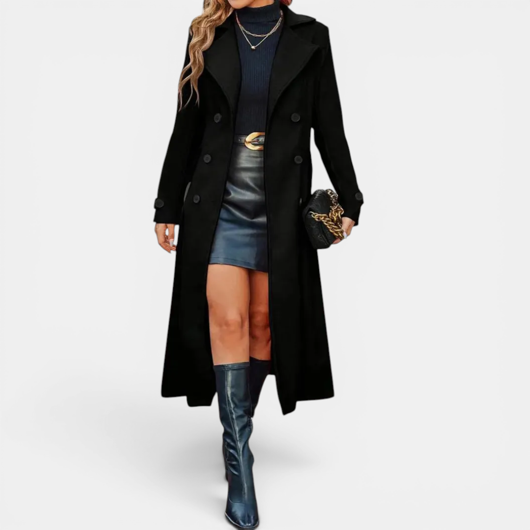 Elsie | Double-Breasted Wool Long Coat