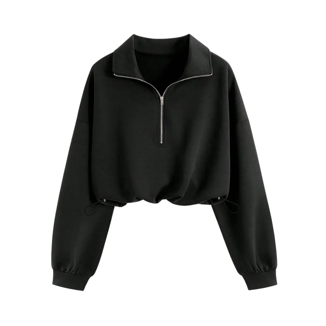 Willow | Sporty Half-Zip Cropped Sweatshirt