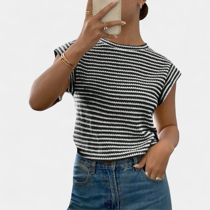 Kara | Breezy Cutout Sleeveless Tee