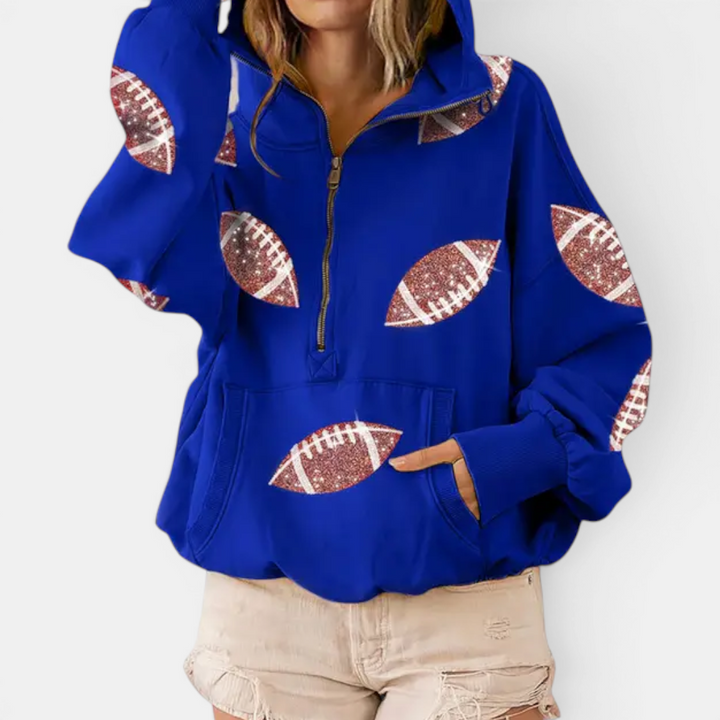 Zoe | Game Day Football Print Hoodie