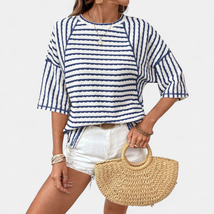 Brooke | Relaxed Striped Crewneck Tee