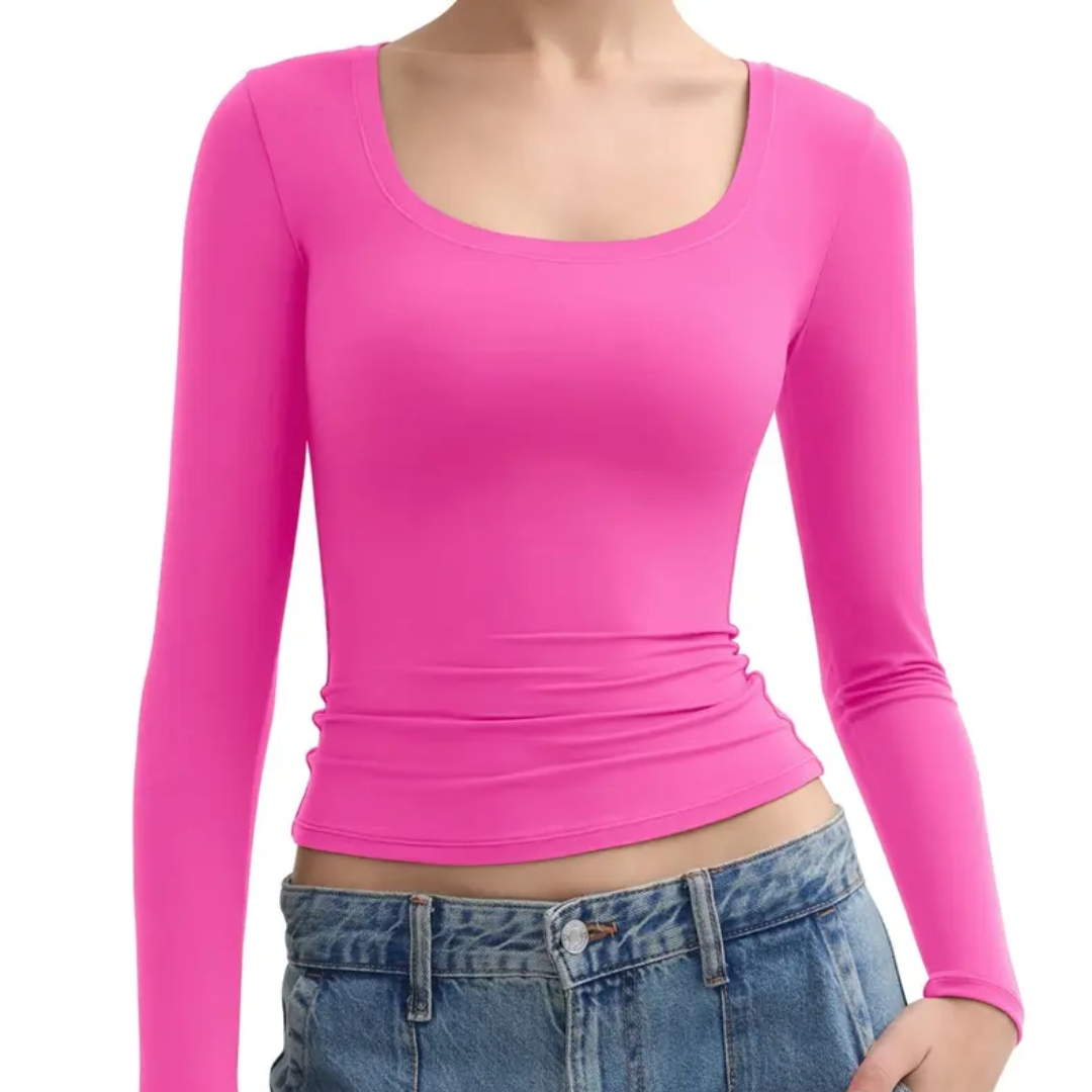 Mackenzie | Sleek Double Layer Scoop Neck Top
