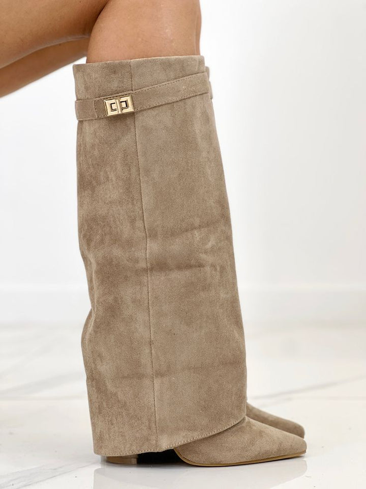 Hannah | Khaki Suede Boots