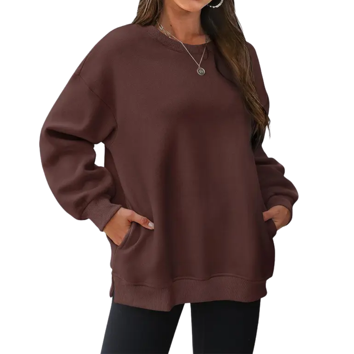 Hannah | Cosy Oversized Fleece Crewneck Pullover