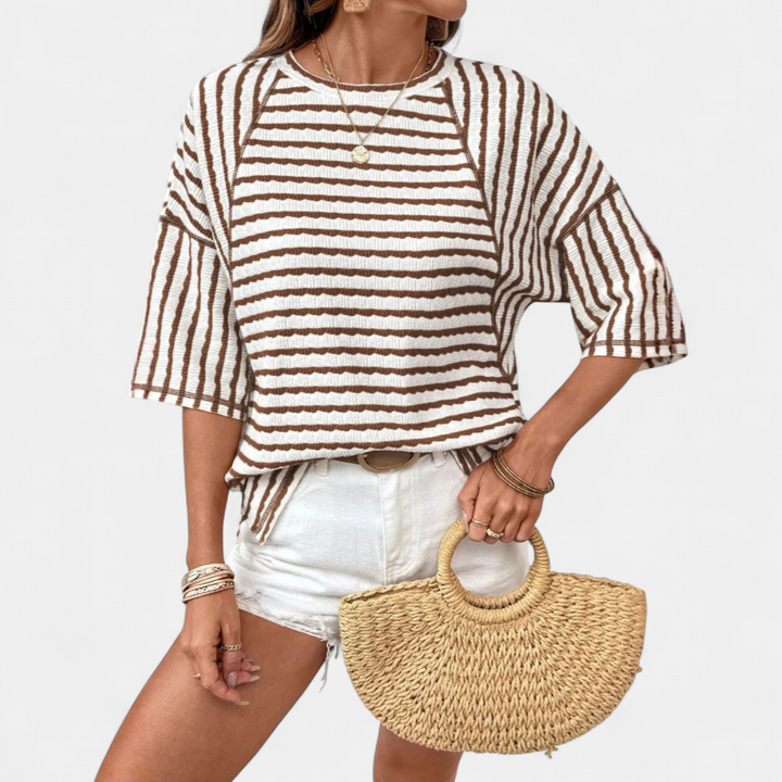 Brooke | Relaxed Striped Crewneck Tee