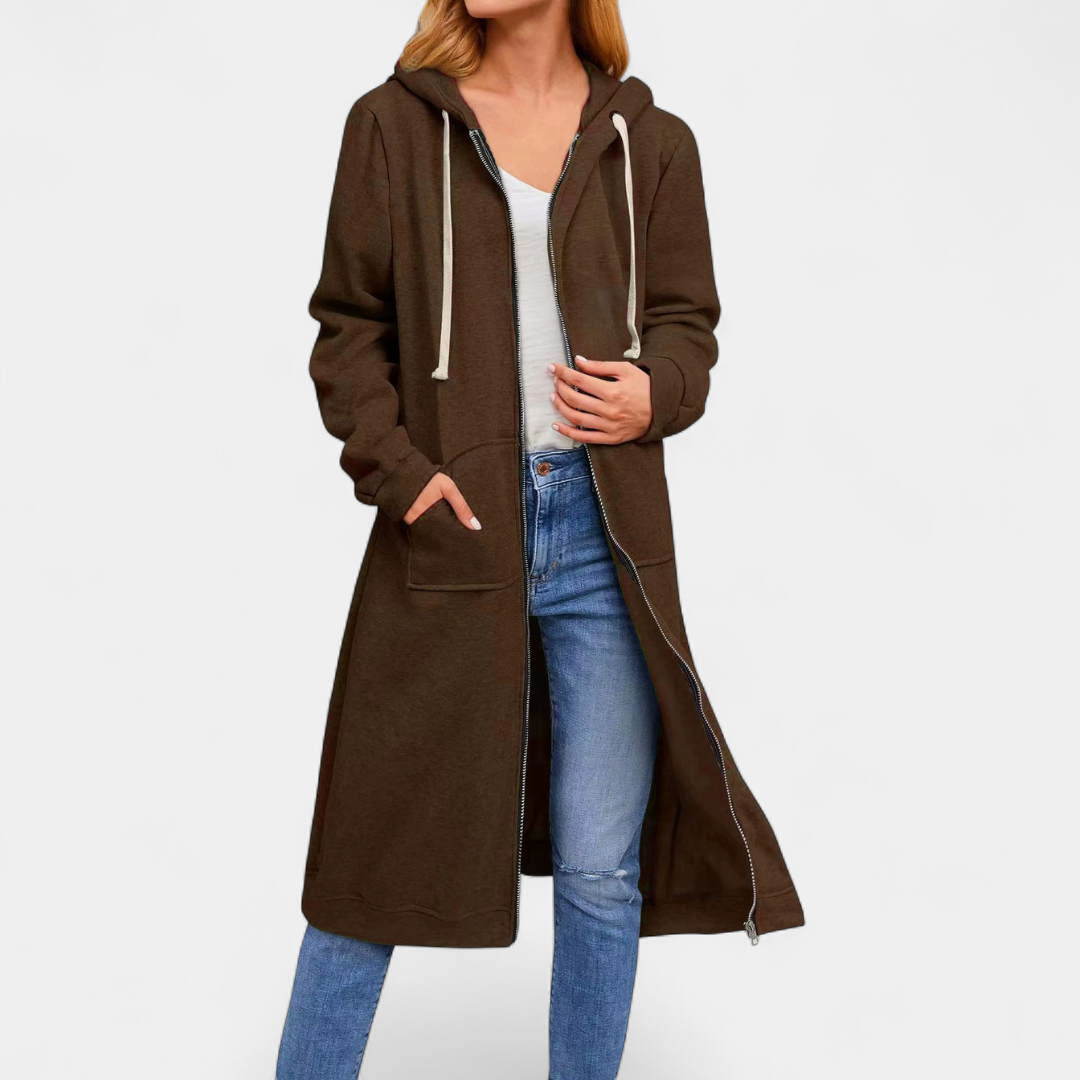 Ella | Relaxed Zip-Up Long Hoodie Sweatshirt