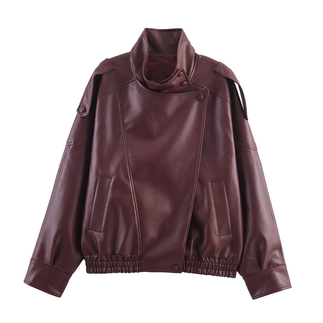 Alana | Vintage Street Lychee Leather Jacket