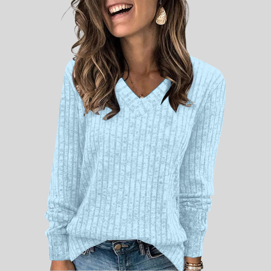Jasmine | Comfy V-Neck Long Sleeve Top