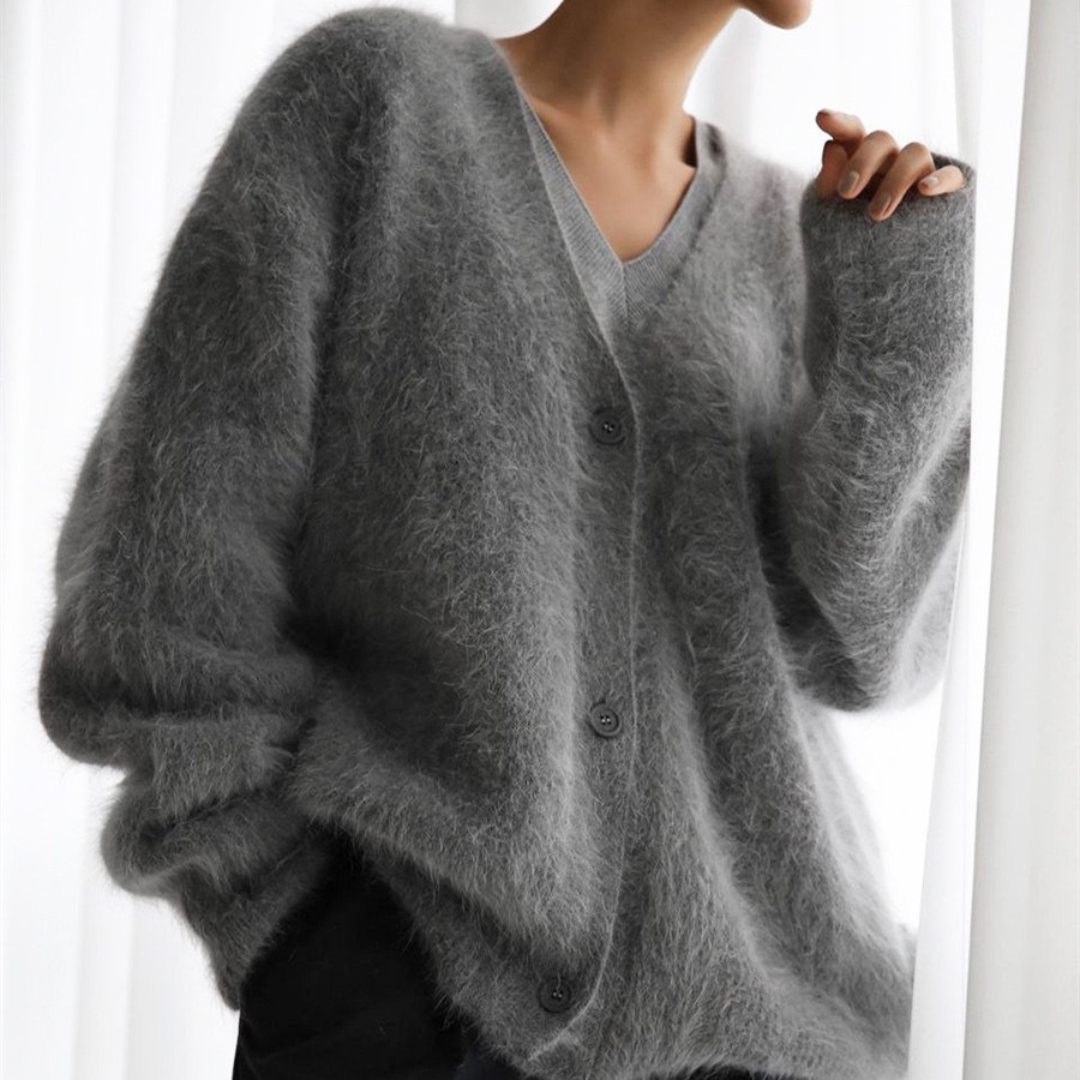 Joanna | Comfy Button Front Drop Shoulder Cardigan