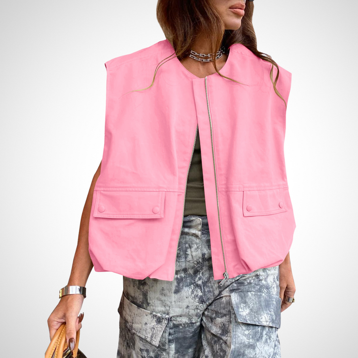 Rebecca | Casual Sleeveless Loose Zipper Vest