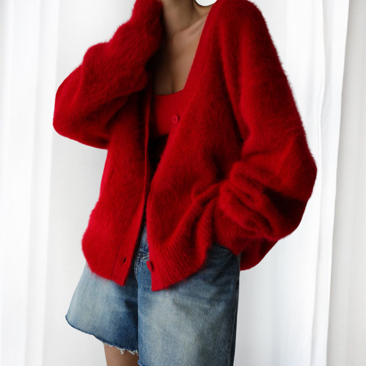 Joanna | Comfy Button Front Drop Shoulder Cardigan
