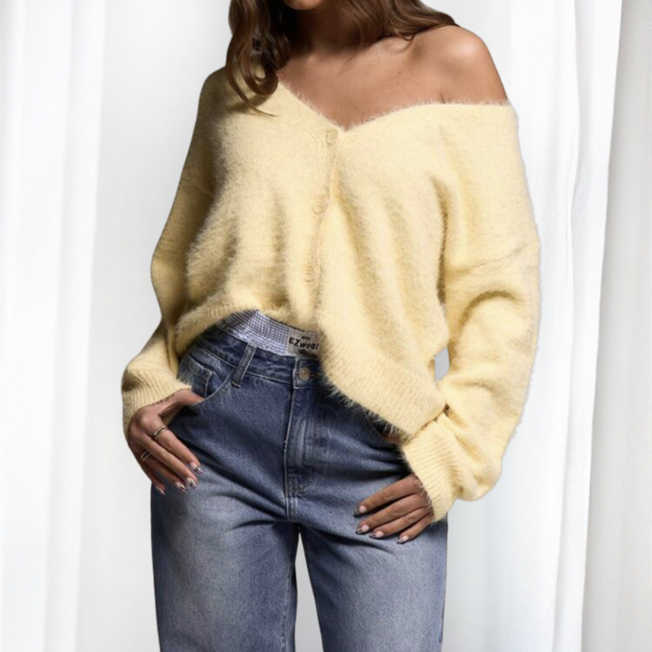 Joanna | Comfy Button Front Drop Shoulder Cardigan