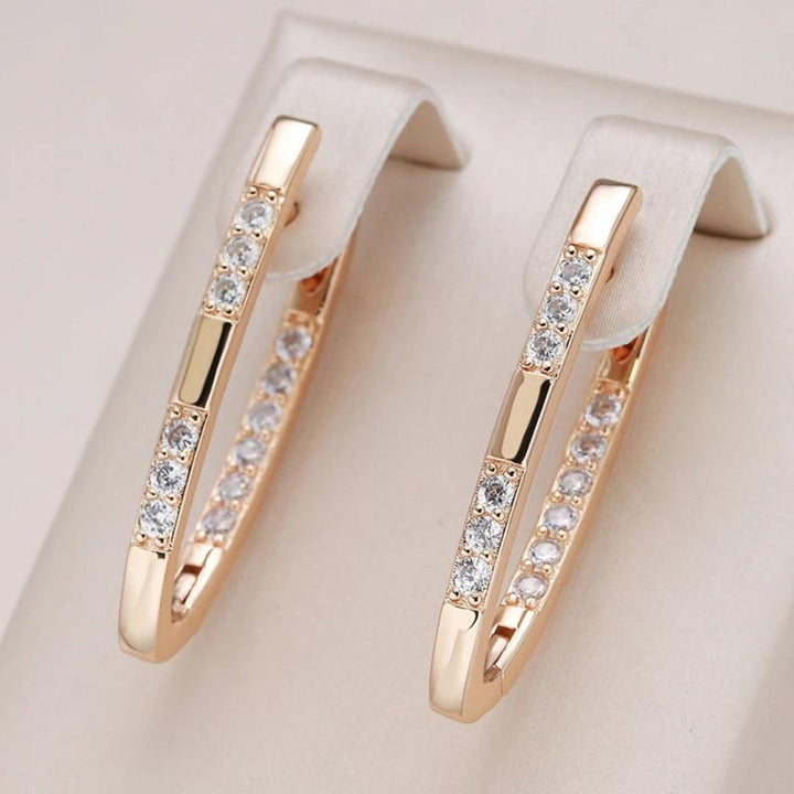 Tamara | Elegant Zirconia Earrings in Gold