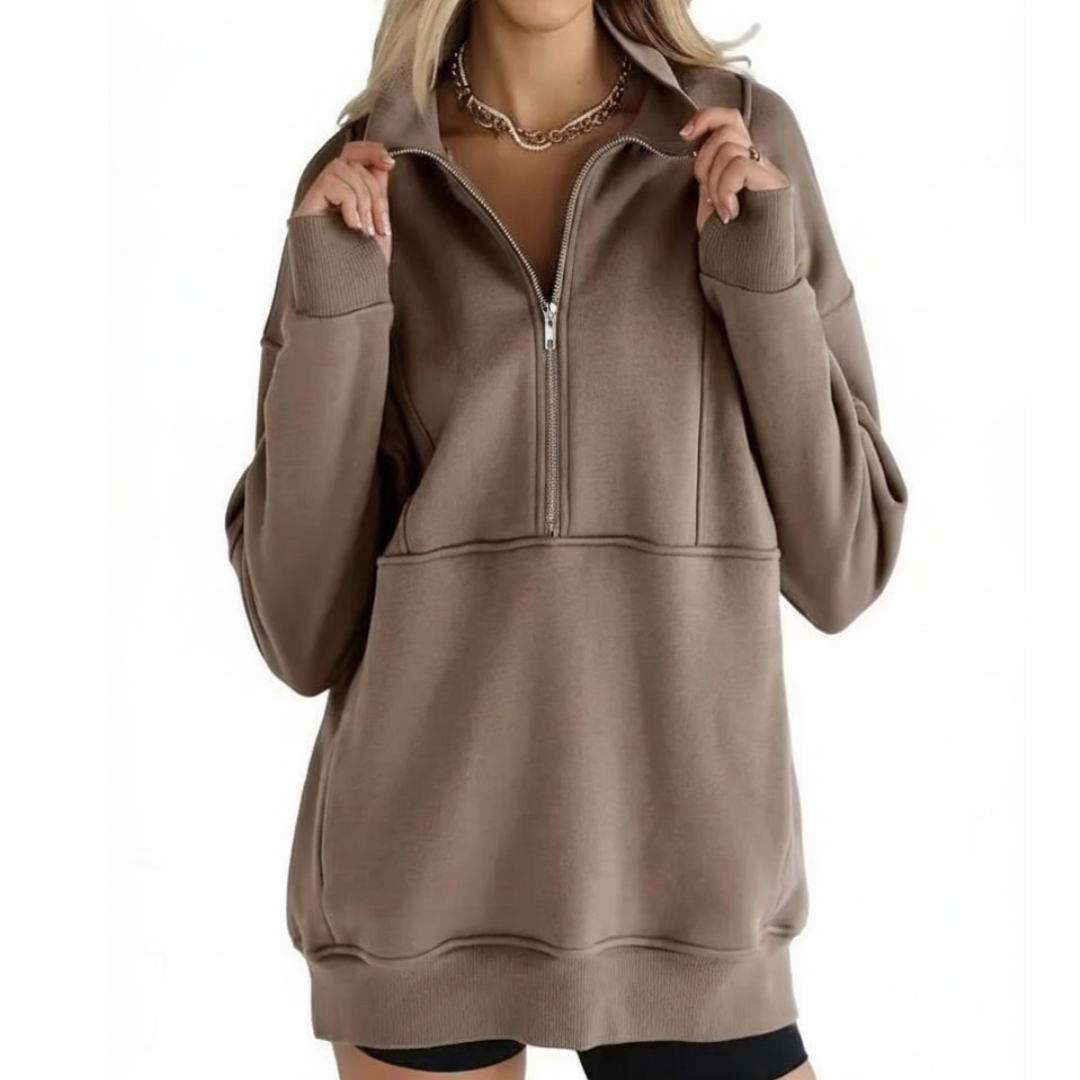 Lily | Cosy Fleece Half-Zip Pullover Sweatshirt