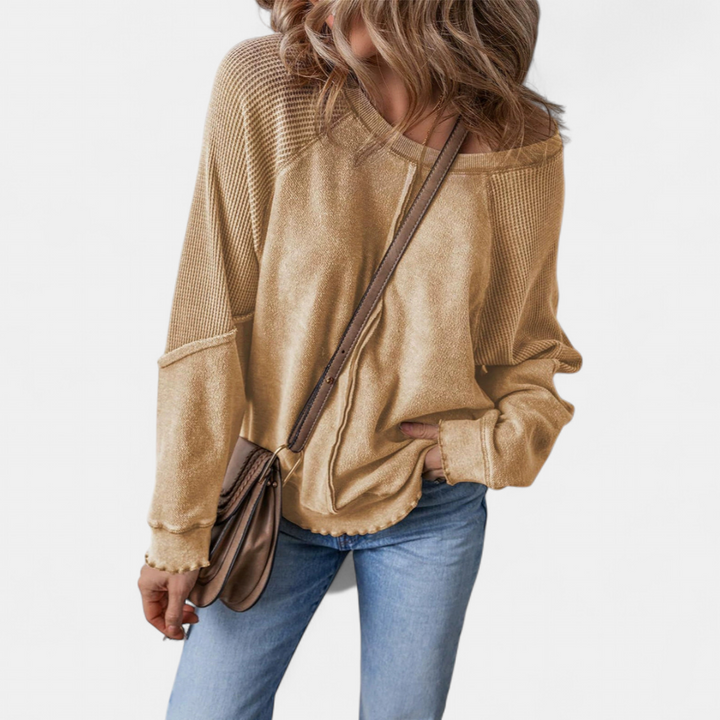 Chloe | Relaxed Patchwork Pullover Sweatshirt