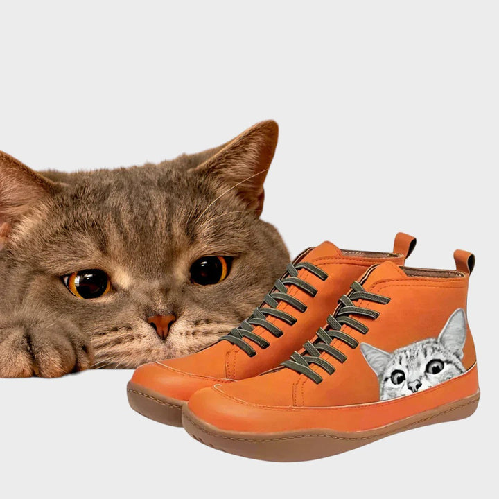 Hazel - Cat-Lover Leather Boots