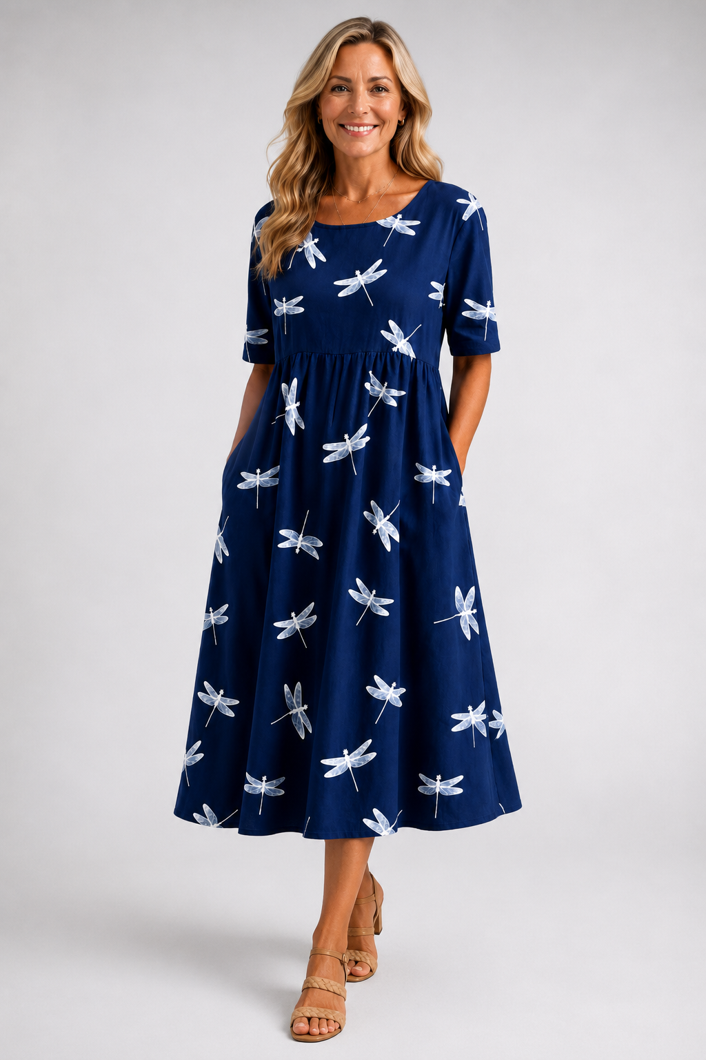 Winifred Dragonfly Print Midi Dress
