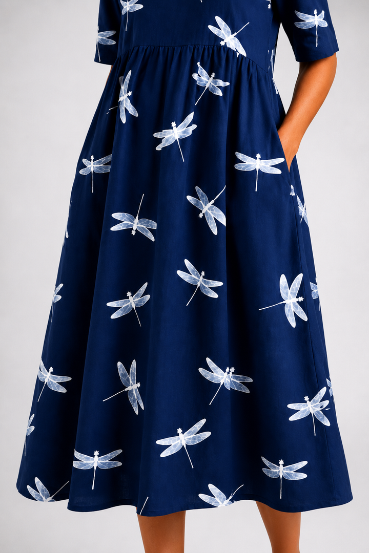 Winifred Dragonfly Print Midi Dress