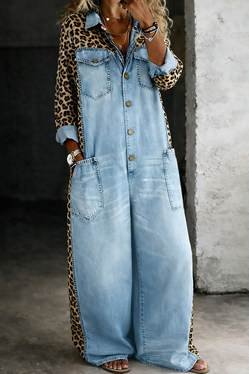 Bonnie - One Piece Denim Shirt Jumpsuit