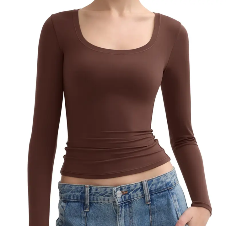 Mackenzie | Sleek Double Layer Scoop Neck Top