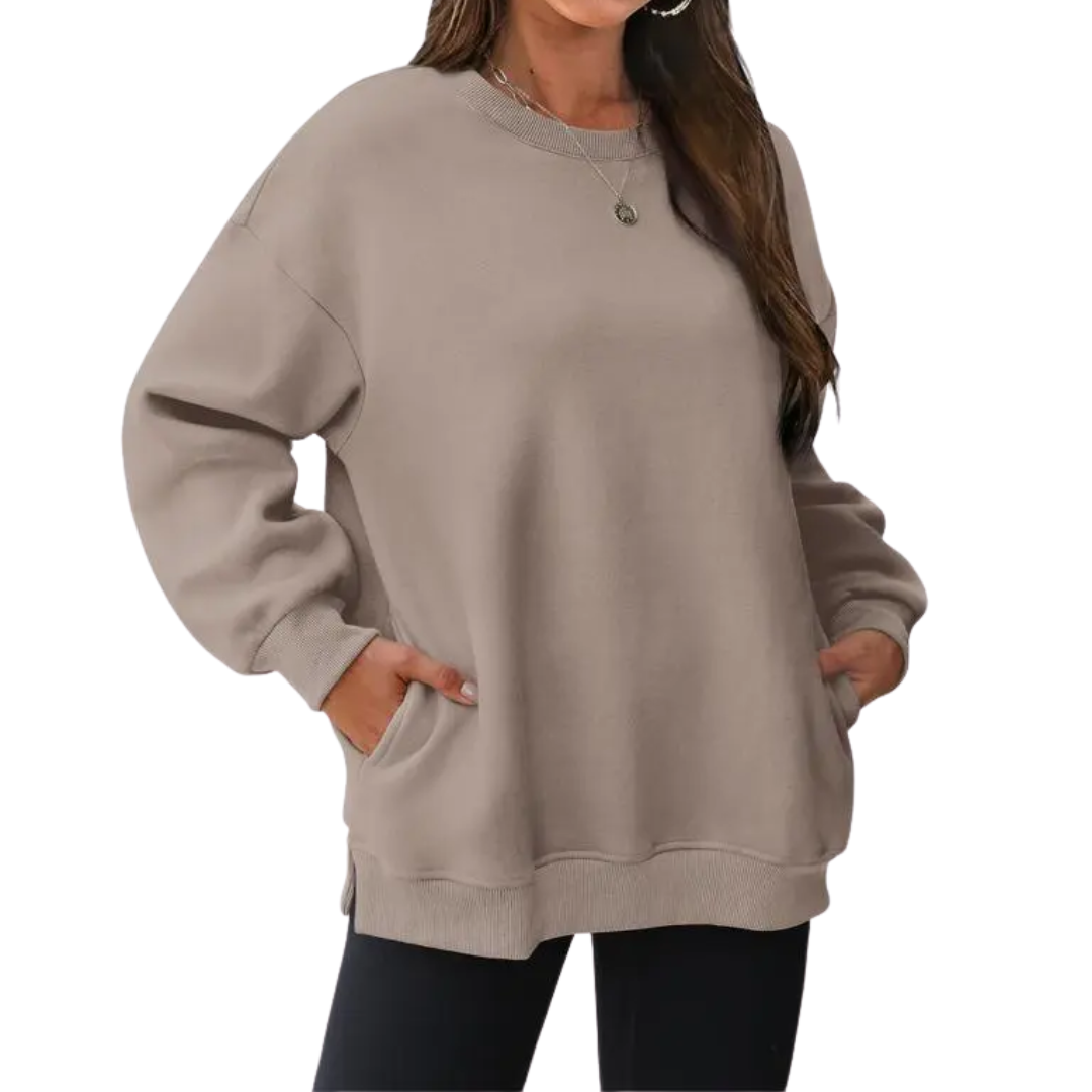 Hannah | Cosy Oversized Fleece Crewneck Pullover