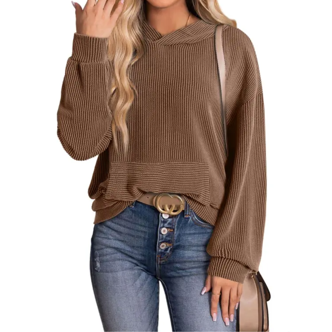 Olivia | Relaxed Twisted Hood Pullover Sweatshirt
