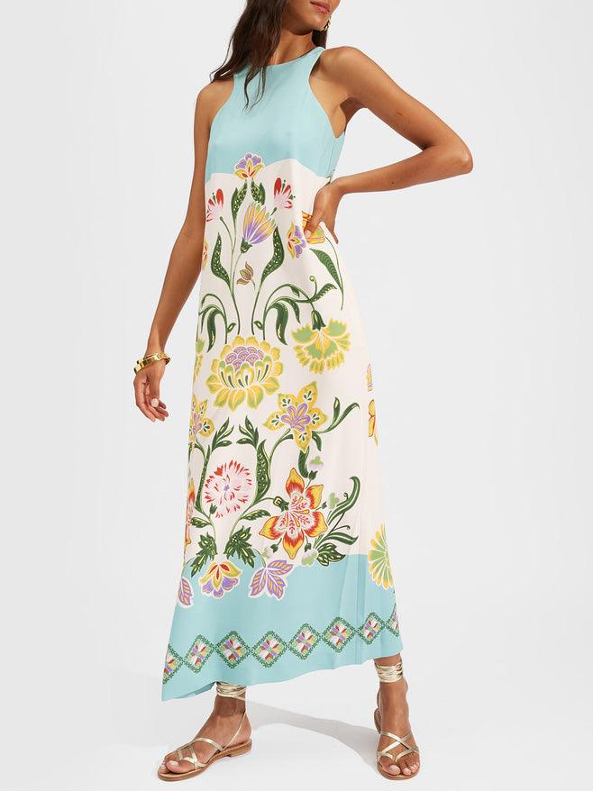 Josephine | Sleeveless midi dress with floral print Resort Sunshine