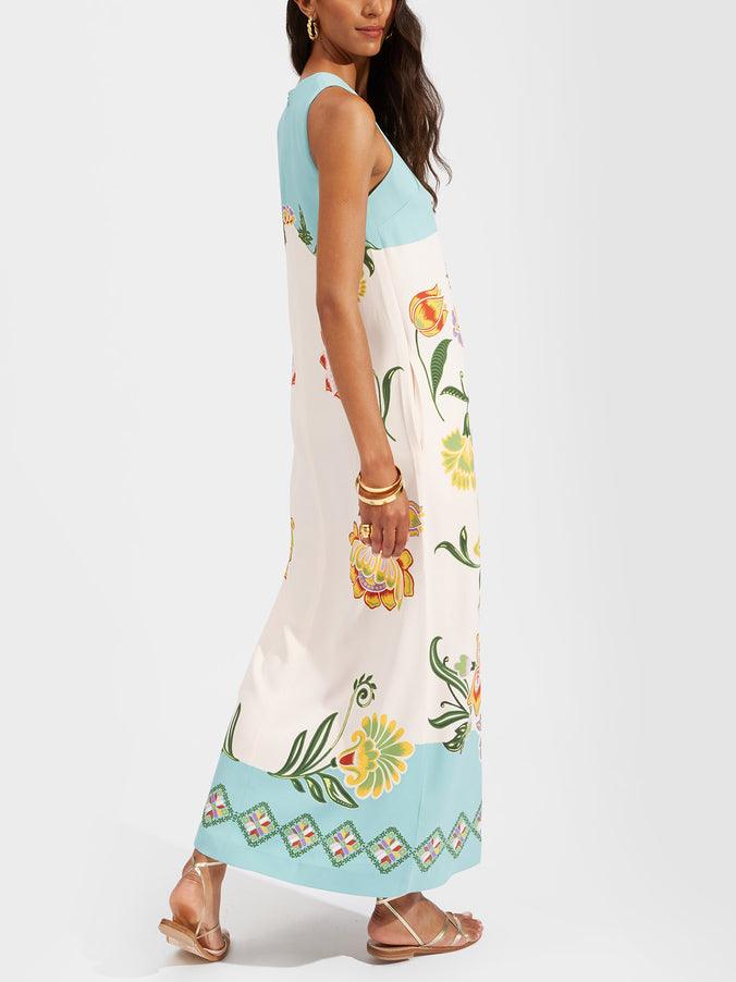 Josephine | Sleeveless midi dress with floral print Resort Sunshine