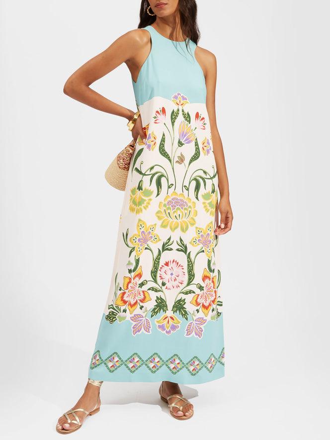 Josephine | Sleeveless midi dress with floral print Resort Sunshine