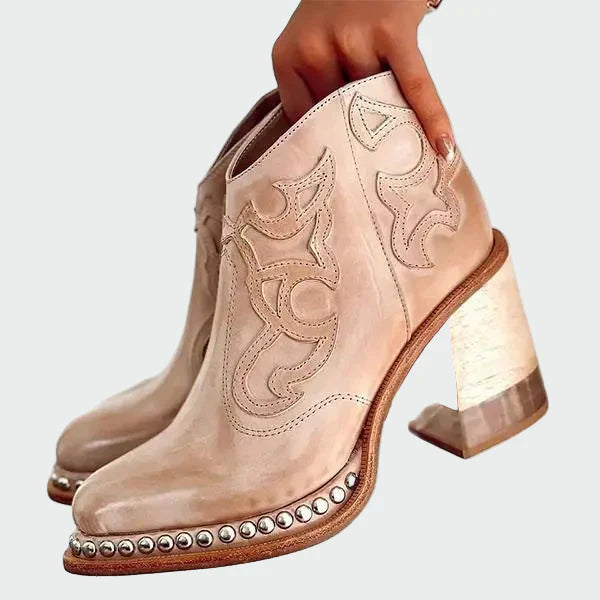 Imogen - Embroidered Leather Boots