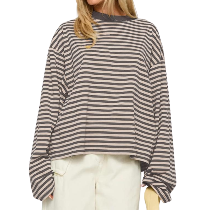 Lucy | Colour-Block Stripe Casual Sweatshirt